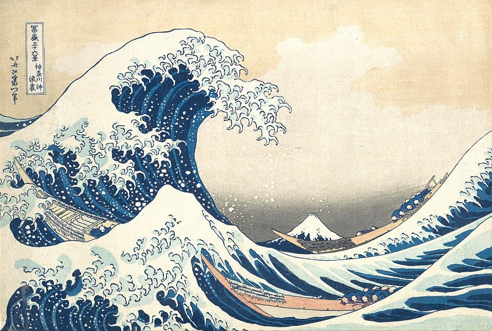 Japanese:  『神奈川沖浪裏 』The Great Wave off Kanagawatitle QS:P1476,ja:"神奈川沖浪裏 "label QS:Lja,"神奈川沖浪裏 "label QS:Lit,"La grande onda di Kanagawa"label QS:Lfr,"La Grande Vague de Kanagawa"label QS:Lnl,"De gro