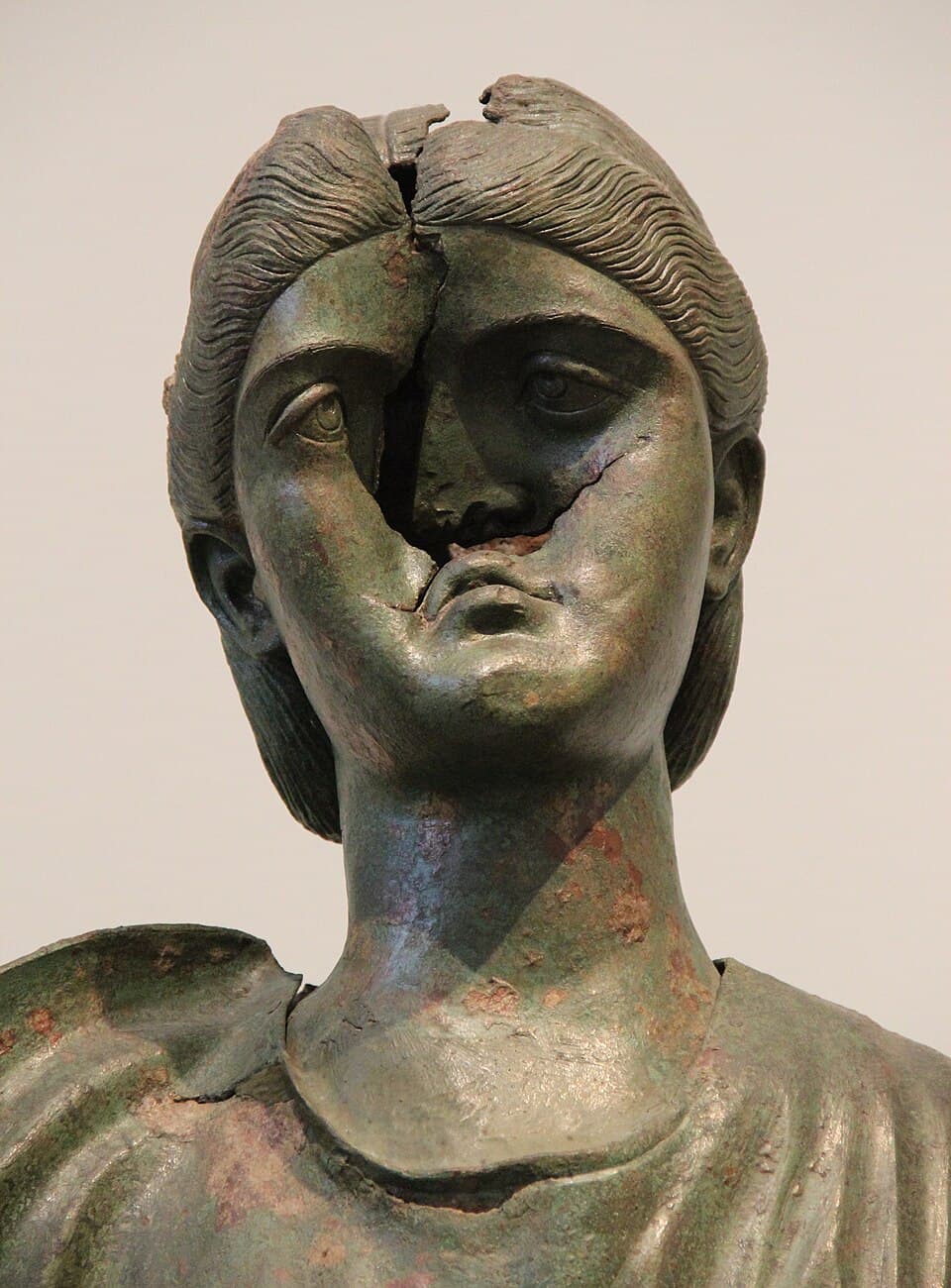 Roman Era Bronze Statue of Empress Julia Severus (Julia Domna), Found at Sparta, 221-222 AD (28392286512)