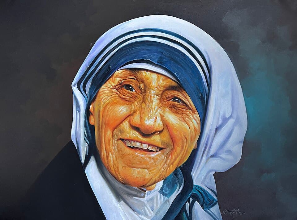 MOTHER TERESA - OIL PAINTING BY RAJASEKHARAN
