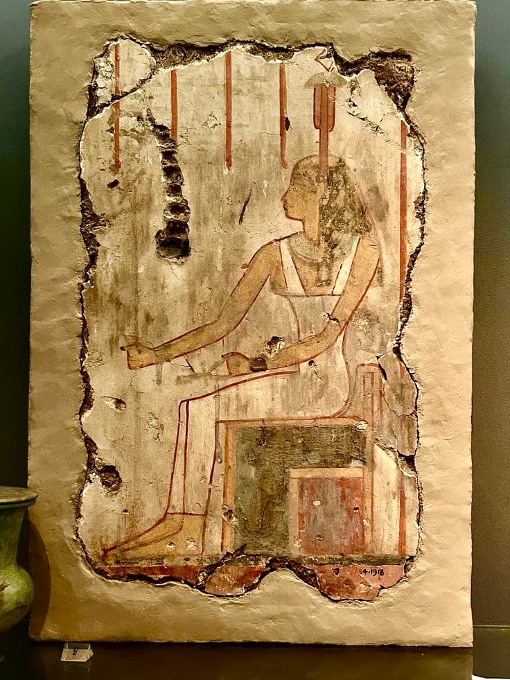 Wall Painting of Hathor of the West, Thebes, Fitzwilliam Museum, Cambridge