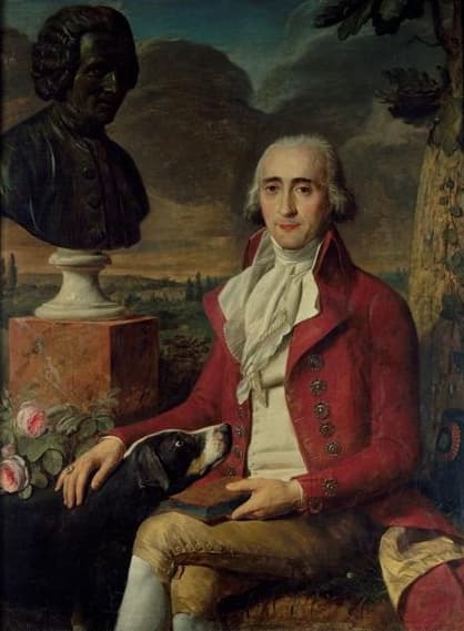 French: Portrait de René-Louis de Girardin avec le buste de Jean-Jacques Rousseautitle QS:P1476,fr:"Portrait de René-Louis de Girardin avec le buste de Jean-Jacques Rousseau"label QS:Lfr,"Portrait d