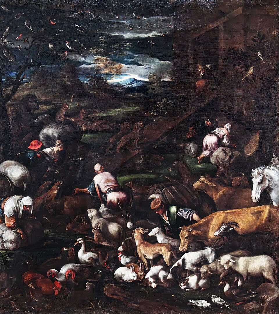 (Venice) Animals Entering Noah's Ark by Jacopo Da Ponte (workshop) - gallerie Accademia