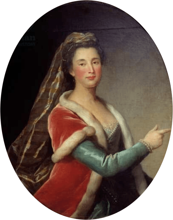 "Portrait of Marie Desmares La Champmesle (1642-1698) actress in the role of Roxane"