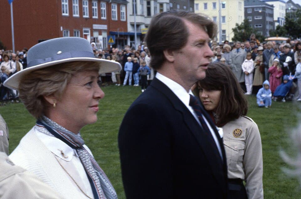 Vigdís Finnbogadóttir President of Iceland and Steingrímur Hermannsson Prime Minister of Iceland 1985