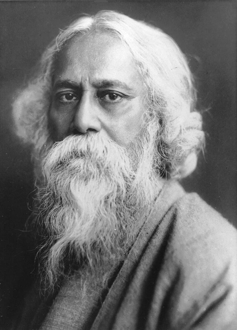 A photographic portrait of Rabindranath Tagore