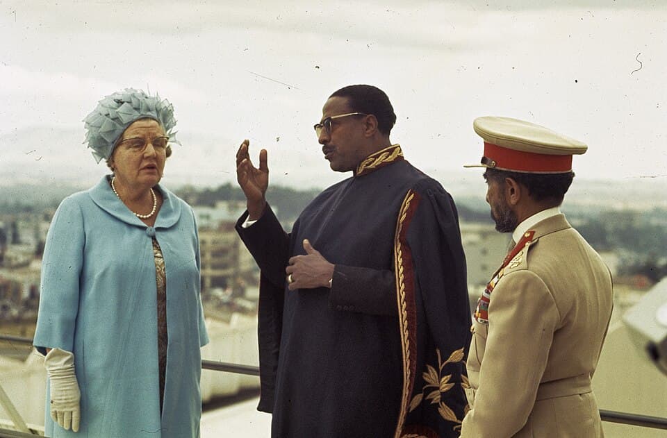 Queen Juliana of the Netherlands, Zewde Gebrehiwot and Haile Selassie in 1969