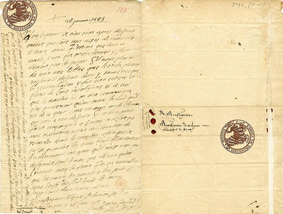 Lettre de Montaigne au maréchal de Matignon, 26 janvier 1585