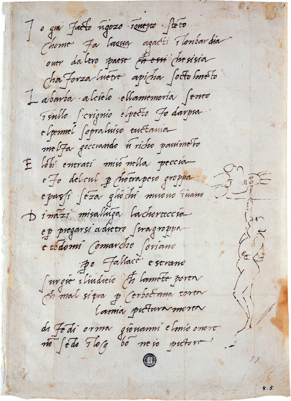 “I’ ho già fatto un gozzo” (“I’ve Grown a Goitre”) – Michelangelo