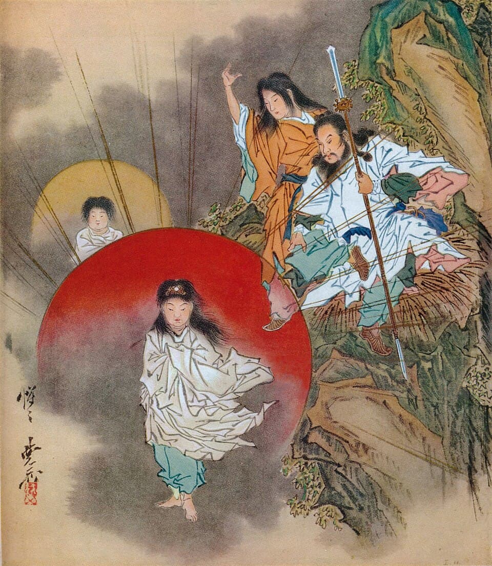 Installation of the Sun Goddess (Amaterasu) c1870 after Kawanabe Kyosai