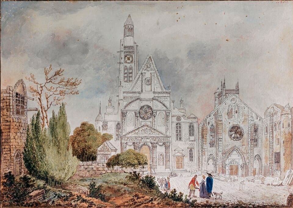 Façades de l'abbaye et de l'église Sainte-Geneviève. D.612