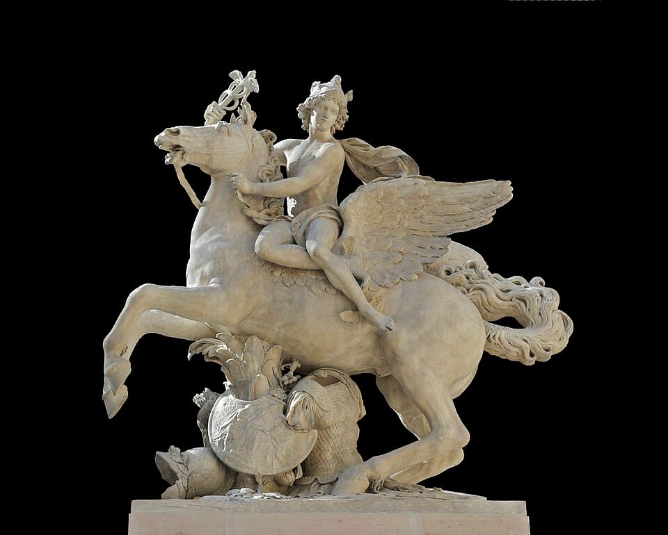 Mercury Riding Pegasuslabel QS:Len,"Mercury Riding Pegasus"label QS:Lde,"Merkur reitet Pegasus"label QS:Lfr,"Mercure chevauchant Pégase"