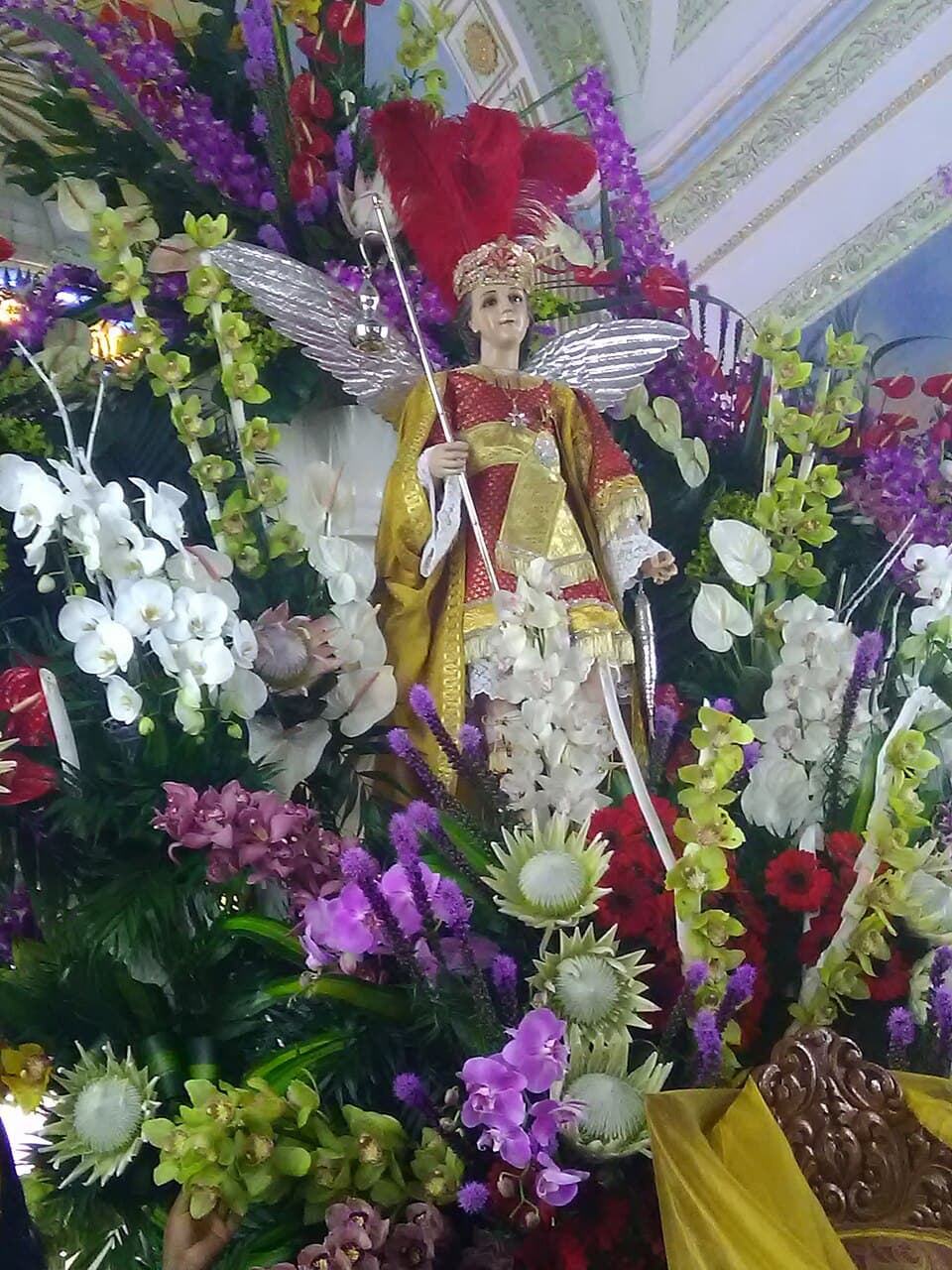 Sculpture of Saint Raphaël in Puebla