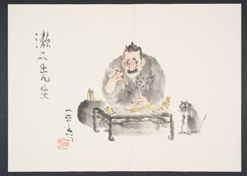 ‘Death of Professor Natsume Sōseki (1916)’ by Okamoto Ippei, Honolulu Museum of Art