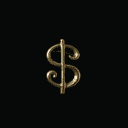 Broche en forme de signe dollar ($)