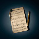 Papier à musique et crayon