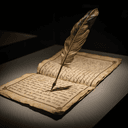 Plume d'oie et manuscrits