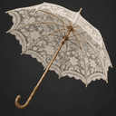 Parasol en dentelle blanche