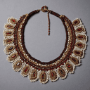 Collier de perles marron et rouge (ileke)
