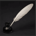 Plume d'oie et encre noire