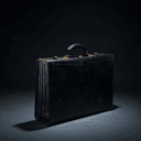 Porte-documents en cuir noir