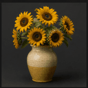 Vase avec tournesols