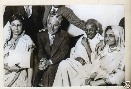 Mahatma Gandhi with Charlie Chaplin