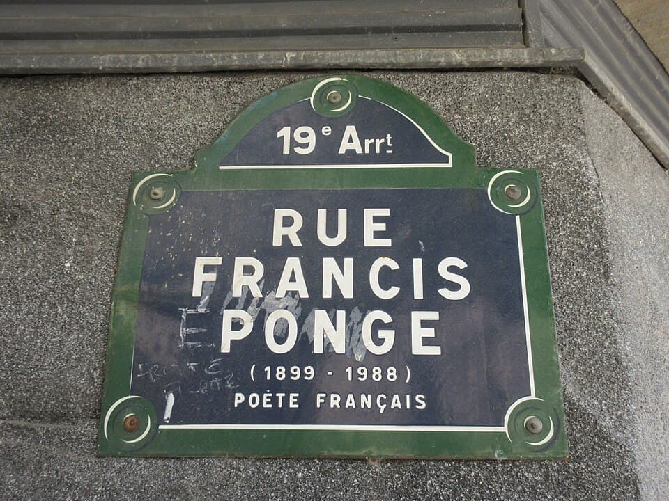 Plaque rue Francis Ponge