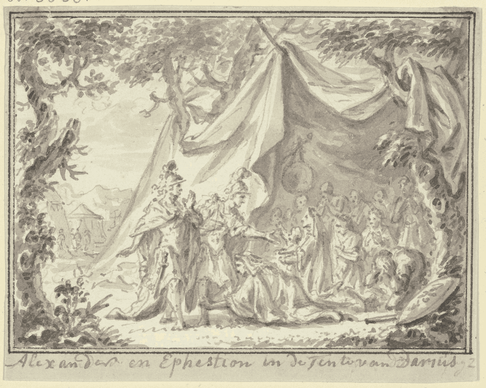 Alexander und Hephaistion am Zelt der Sisygambis