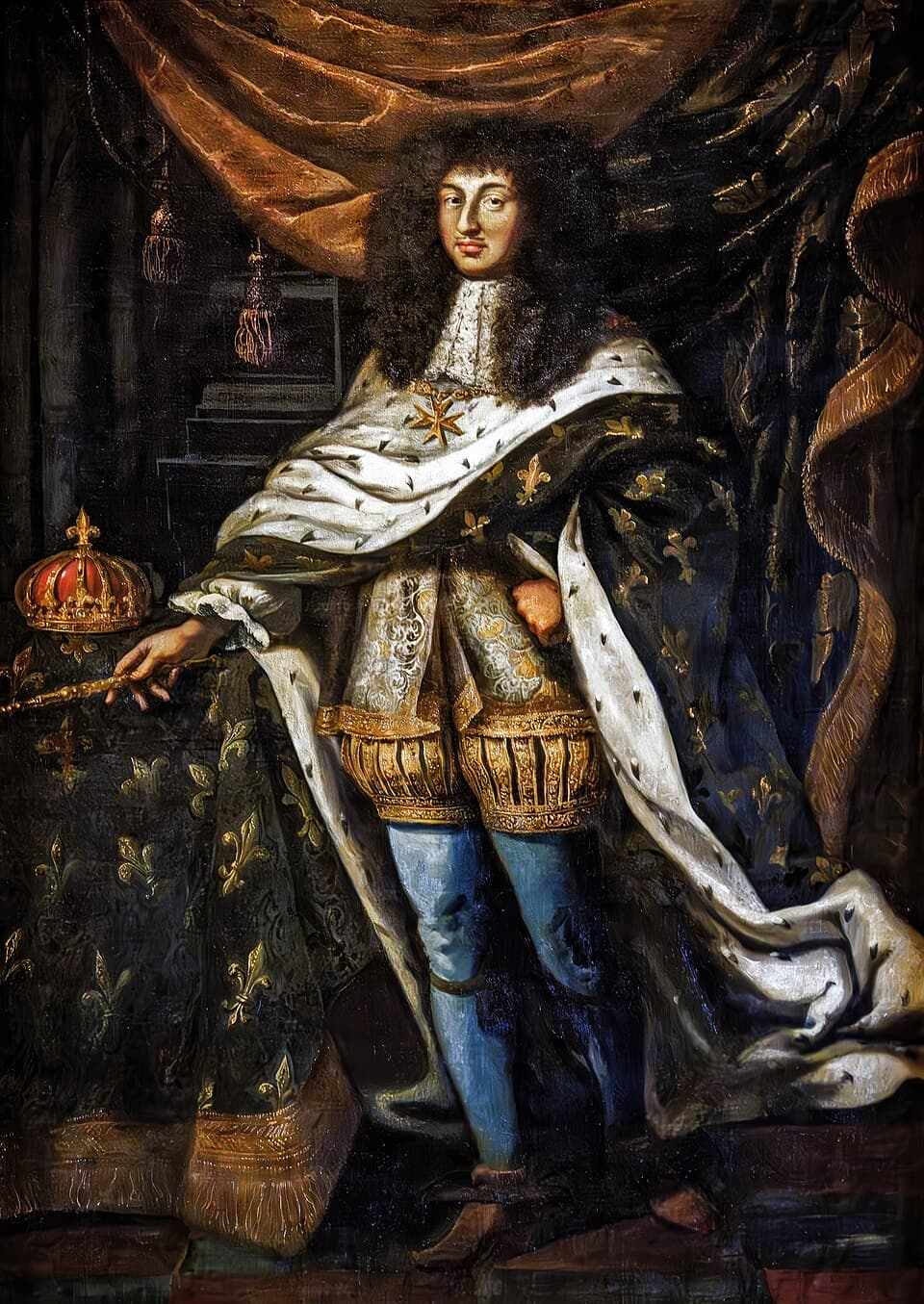 (Venice) Palazzo Mocenigo - Portego - Portrait de Louis XIV