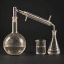 Ballon à distiller et verrerie de laboratoire