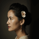 Fleurs fraîches dans les cheveux