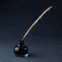 Plume d'oie et encre noire
