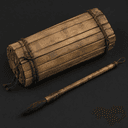 Pinceau et tablettes de bambou (毛筆, 竹簡)