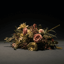 Bouquets de fleurs déposés par le public