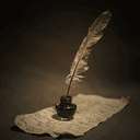 Plume et encre brune
