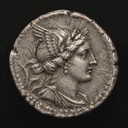 Coin bearing her likeness (silver quinarius)
