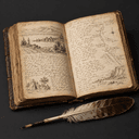 Travel journal and quill pen