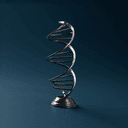 Modèle tridimensionnel en métal de la double hélice