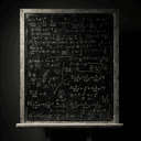Tableau noir couvert d'équations