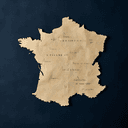 Carte de France avec l'Alsace-Lorraine en deuil