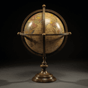 Armillary sphere and terrestrial globes