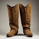Robe et bottes-mocassins en peau de daim