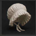 Bonnet de veuve en mousseline blanche