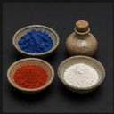 Pigments et liants (lapis-lazuli, vermillon, céruse)