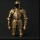 Armure dorée ou vêtements richement ornés
