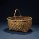 Panier tressé en herbe de button