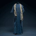 Robe bleue et blanche