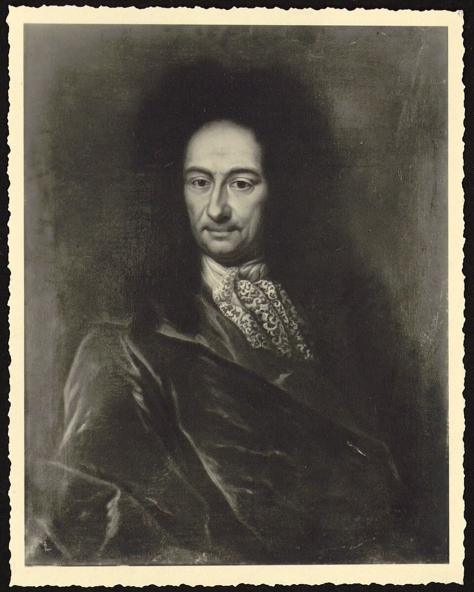 1711 circa unbekannter Meister Kopie Portrait Gottfried Wilhelm Leibniz, Geschenk an Raphael Levi, Foto Digitalisierungszentrum der Niedersächsischen Staats- und Universitätsbibliothek Göttingen